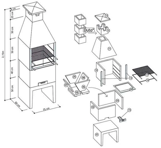 churrasqueira pré-moldada de concreto